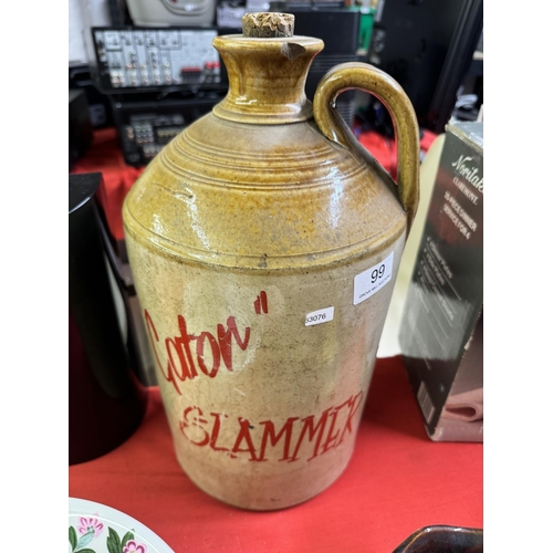 99 - LARGE STONE WARE 'MOONSHINE' FLAGON