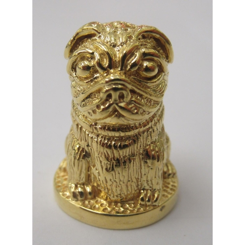 153 - A Sterling silver gilt novelty thimble, a seated pug&nbsp;
