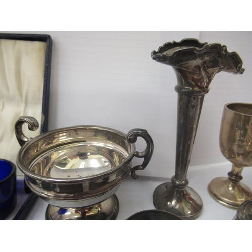 126 - Silver: to include a twin handled pedestal cup  3.5