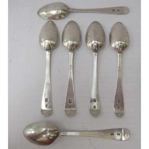 331 - A set of six silver spoons  bears indistinct marks