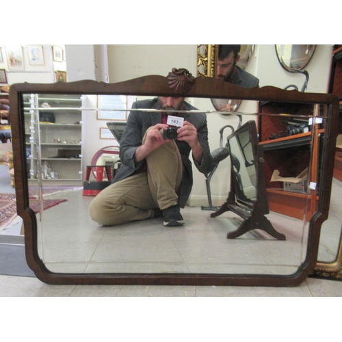 41 - Mirrors: to include an Edwardian example with line-cut decoration, in a mahogany frame  22