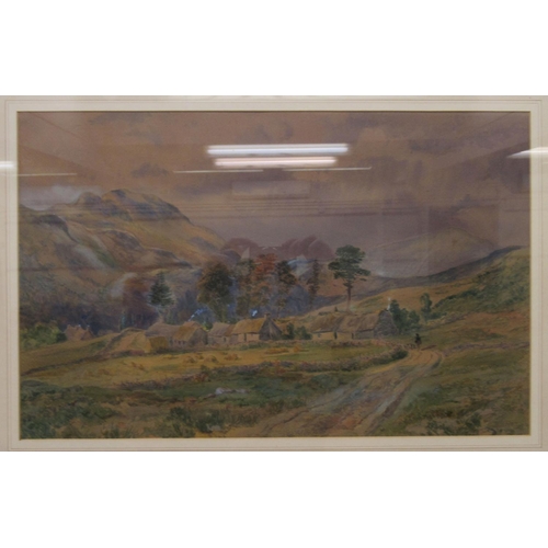 172 - WW Fenn - a landscape with cottage and hills beyond  watercolour  bears a signature  19.5