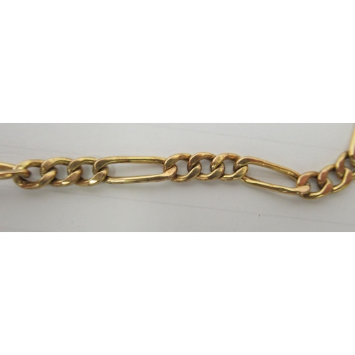 131 - A 9ct gold chiselled and extended curb link, double watch chain