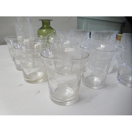 16 - Bark effect Whitefriars cordial and other drinking glasses