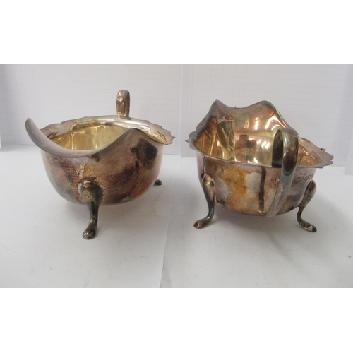 161 - Two similar silver sauce boats  Sheffield 1935/36 