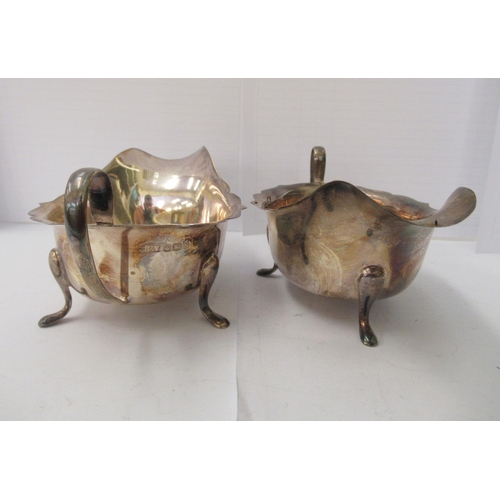 161 - Two similar silver sauce boats  Sheffield 1935/36 