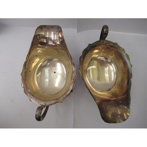 161 - Two similar silver sauce boats  Sheffield 1935/36 