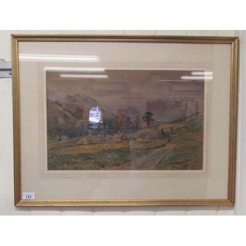 172 - WW Fenn - a landscape with cottage and hills beyond  watercolour  bears a signature  19.5