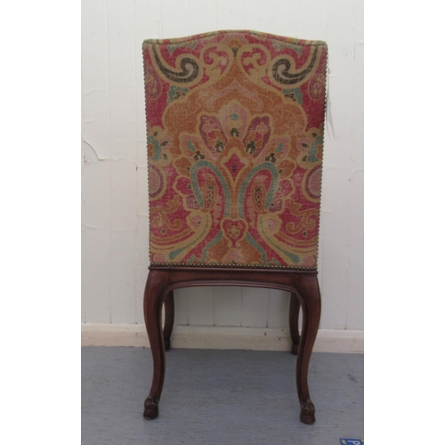 182 - A Ralph Lauren mahogany framed high back side chair, stud upholstered in Arts & Crafts pattern f... 