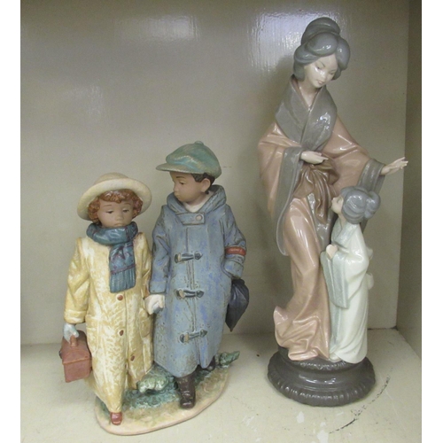 186 - Lladro and Nao porcelain figures: to include a child, dressed in a mouse costume  6