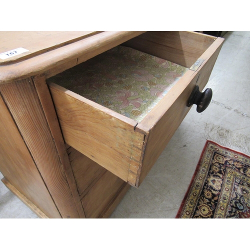 167 - A late Victorian pine dressing chest, comprising two short/two long drawers, on a plinth&nbsp; 30