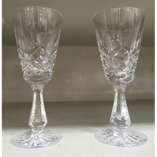 107 - A set of five Waterford crystal Lismore pattern stemmed sherry glasses 