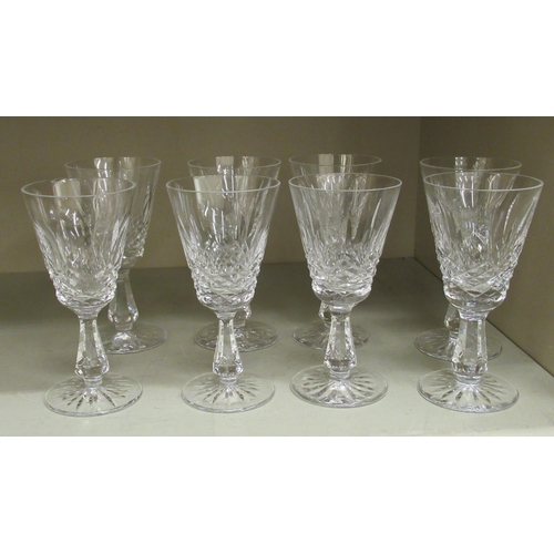 110 - A set of eight Waterford crystal Lismore pattern stemmed wine glasses