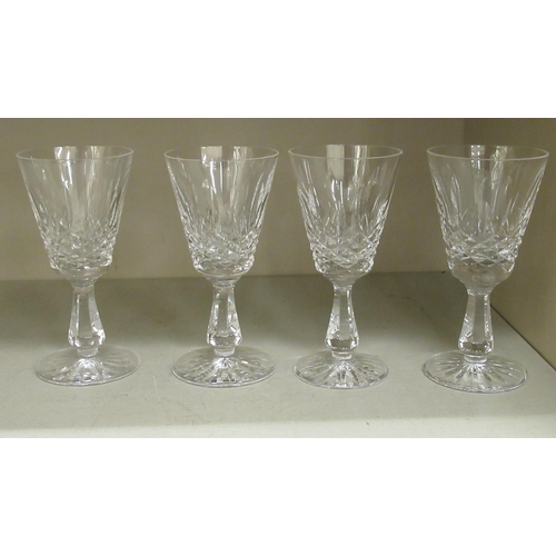 110 - A set of eight Waterford crystal Lismore pattern stemmed wine glasses