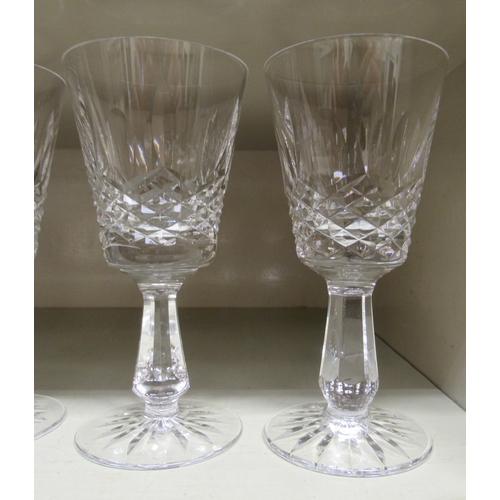 116 - A set of four Waterford crystal Lismore pattern stemmed wine glasses 