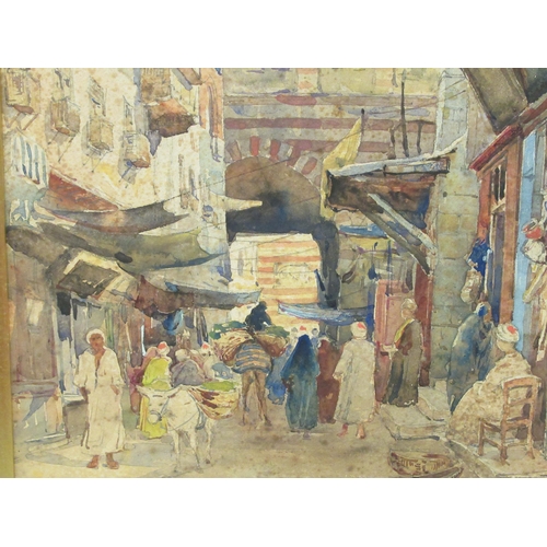 122 - Picture - a market scene in Marrakech watercolour  14