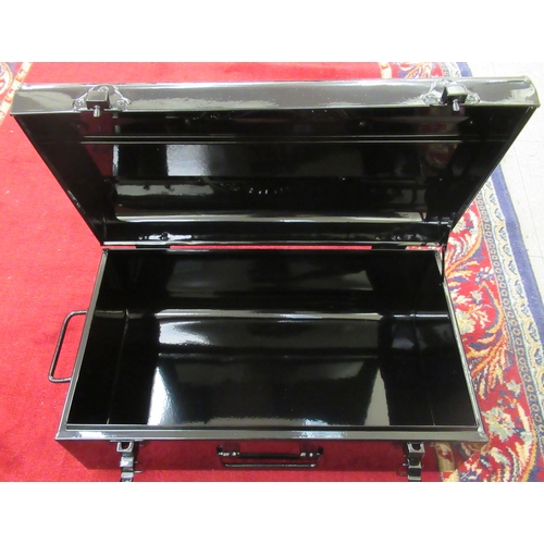 195 - A black painted metal Harley Davidson toolbox  8