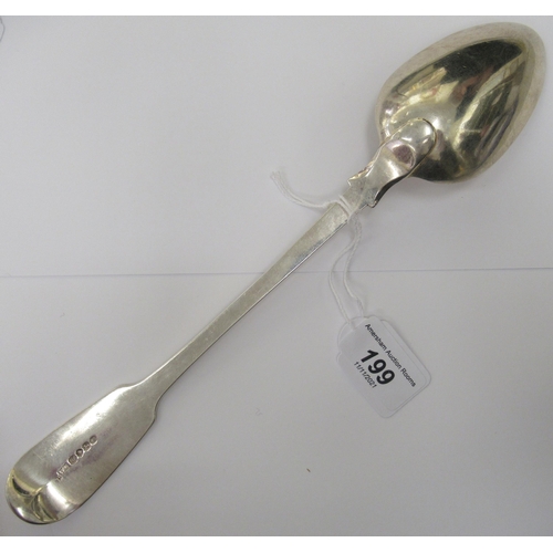 199 - A William IV silver fiddle and thread pattern basting spoon  William Collins  London 1832&... 