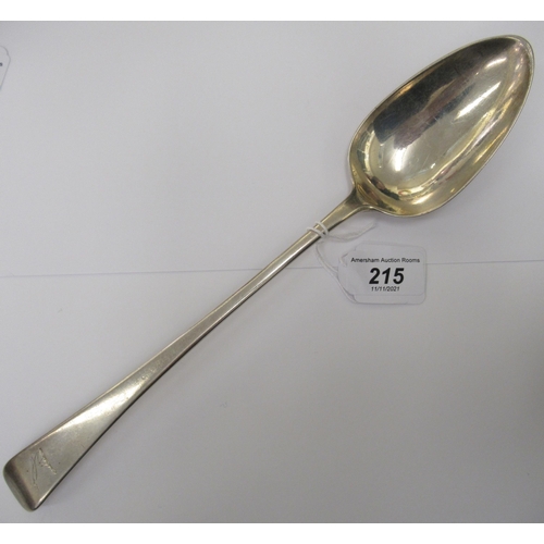 215 - A George III silver Old English pattern basting spoon  George Smith III and William Fearn ... 