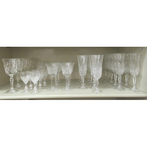 223 - Decorative glass tableware, pedestal wines and sherries 