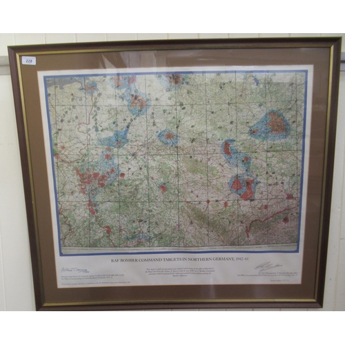 228 - Limited Edition 17/1000 print 'RAF Bomber Command Targets in Northern Germany, 1942-45'  bears two M... 