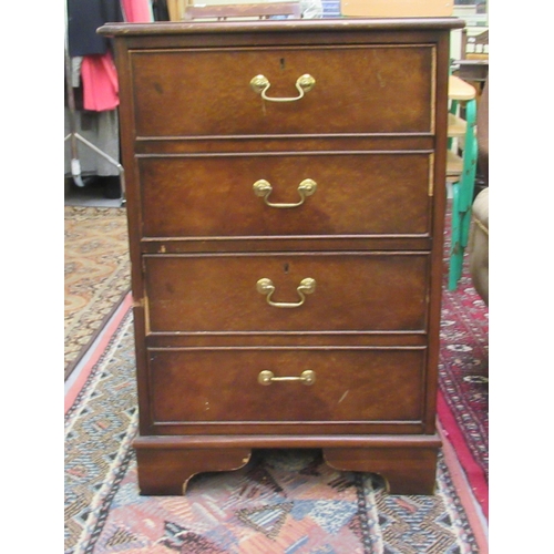 235 - A modern mahogany finished two drawer filing cabinet, raised on bracket feet  31