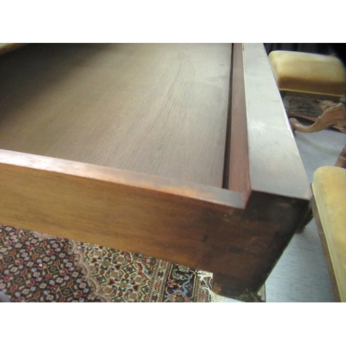 236 - A late Victorian mahogany centre table, raised on opposing turned columns and platform feet  29... 