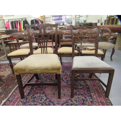 239 - Chairs: to include a set of four early 19thC mahogany framed examples, each with a splat back and dr... 