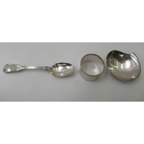 242 - Silver collectables: to include a card case; and a spot-hammered pin dish  mixed marks