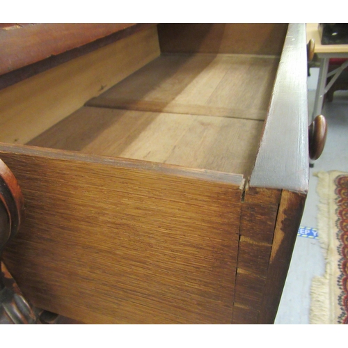 249 - A late Victorian mahogany five drawer dressing chest, on a plinth  46