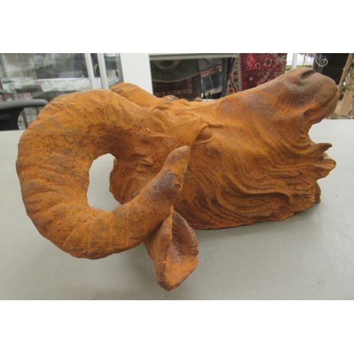 75 - A cast iron rams head  13