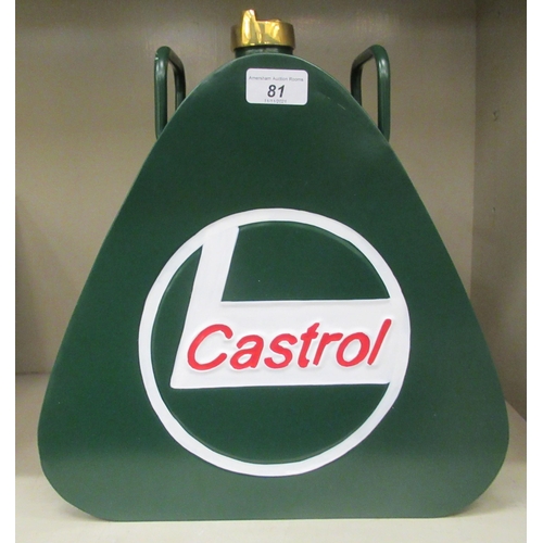 81 - A painted metal jerry can 'Castrol'  13