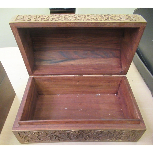 87 - Wooden boxes: to include a late Victorian mother-of-pearl rosewood jewellery box with a hinged lid a... 