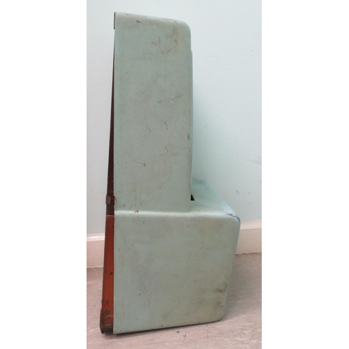 122 - A vintage Gledhill Brook time recorder with wall mounting points, in a pale blue painted case, locka... 