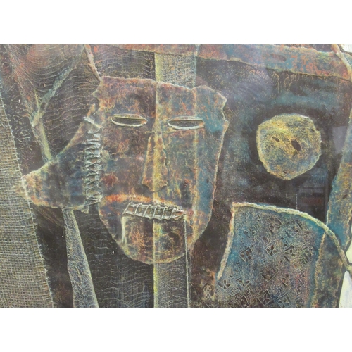 129 - Paresh Hazra &ndash; an abstract study&nbsp; mixed media&nbsp; bears a signature & label verso&n... 