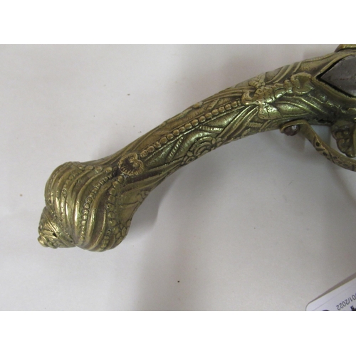 143 - A pair of decoratively cast brass and steel flintlock pistols&nbsp; approx 19