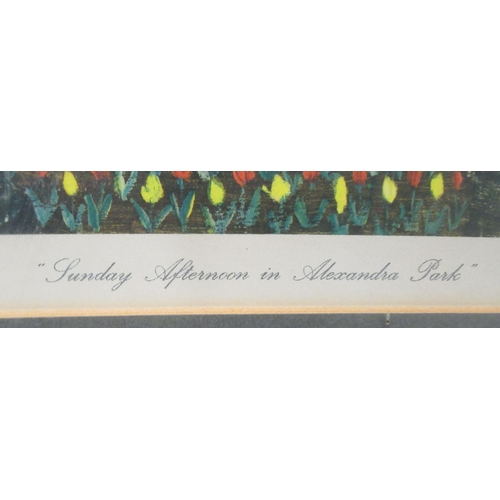 148 - After Helen Bradley - 'Sunday Afternoon in Alexandra Park'&nbsp; coloured print&nbsp; bears a blinds... 