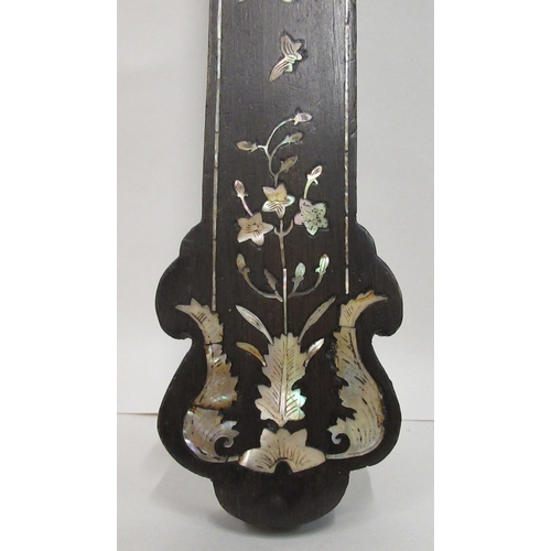 152 - A 19thC and possibly earlier, Vietnamese Jesuit wooden cross with mother-of-pearl marquetry ornament... 