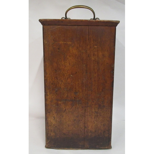 157 - A late 19thC E Leitz Wetzlar, no.20800, lacquered brass microscope with three rotating lenses and at... 