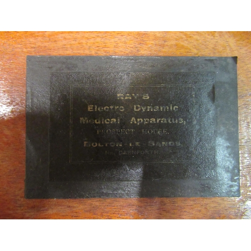 159 - A vintage Electro Dynamic Medical Apparatus Co. electric therapy unit, fitted in a mahogany case