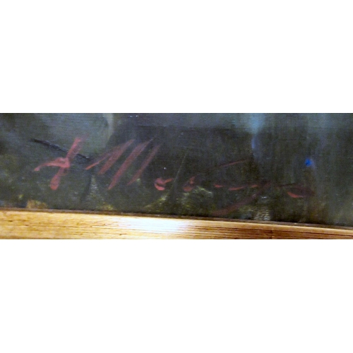 167 - 20thC British School - waterlilies on a pond&nbsp; oil on canvas&nbsp; bears a traditional signature... 