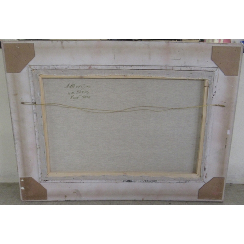 167 - 20thC British School - waterlilies on a pond&nbsp; oil on canvas&nbsp; bears a traditional signature... 