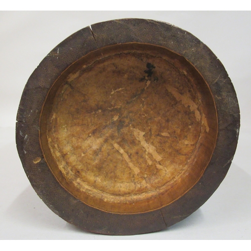 169 - An early 20thC Chinese bamboo brush pot, carved with scholars at work&nbsp; 11.25