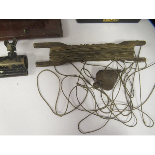 171 - Various unidentified scientific instruments: to include a 1915 Marconi lacquered brass cased tester;... 