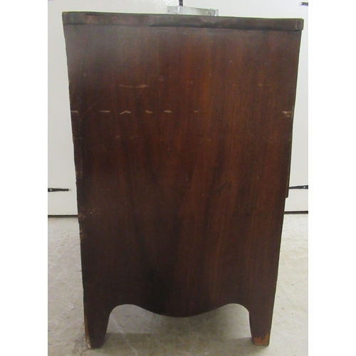 175 - An early/mid 19thC mahogany four drawer dressing chest, raised on bracket feet&nbsp; 32