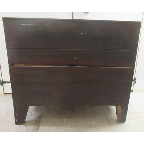 175 - An early/mid 19thC mahogany four drawer dressing chest, raised on bracket feet&nbsp; 32