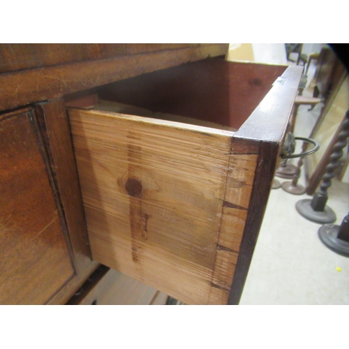 175 - An early/mid 19thC mahogany four drawer dressing chest, raised on bracket feet&nbsp; 32