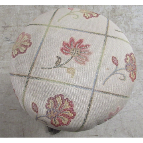 177 - A William IV rosewood music stool, the later fabric upholstered top raised on a bulbous, reeded pede... 