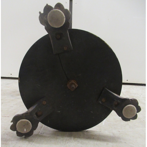 177 - A William IV rosewood music stool, the later fabric upholstered top raised on a bulbous, reeded pede... 