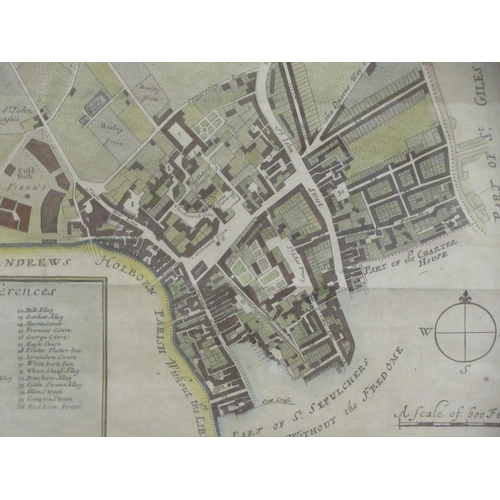 178 - A mid 18thC coloured map 'The Parish of St James, Clerkenwell, Surrey'&nbsp; 11.5